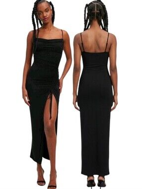 GOOD AMERICAN Slinky Ruched Midi Dress - Size S
